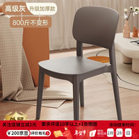 礼奈凳子家用有靠背塑料加厚椅子可叠放舒服久坐餐桌简约商用餐厅餐椅 灰色加厚【承重800斤】