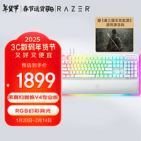 雷蛇（Razer）黑寡妇蜘蛛V4专业版 机械键盘 游戏键盘 RGB背光 游戏电竞 绿轴 带RGB腕托 白色 V4专业版 绿轴 白色