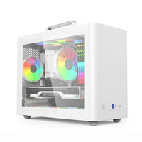 硕一凤凰U300 320台式机电脑matx迷你机箱itx白色非侧透mini小尺寸手提主机箱壳家用商务办公桌面搭配 凤凰U311 白色中置提手+侧透