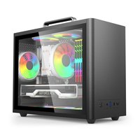 硕一凤凰U300 320台式机电脑matx迷你机箱itx白色非侧透mini小尺寸手提主机箱壳家用商务办公桌面搭配 凤凰U311 黑色中置提手+侧透