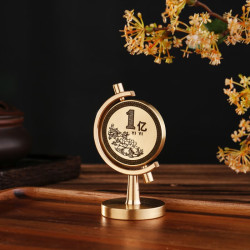 自然之恋 黄铜转 小目 标旋转 创意工艺品 办公桌面摆件 80g 小号