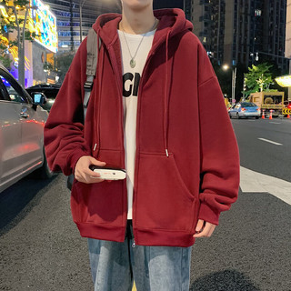 杜里尼港风开衫卫衣男春秋款2025新款男生夹克连帽上衣春装百搭外套 藏青色 5XL