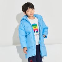 米喜迪mecity童装儿童冬男童净色大口袋设计保暖中长款羽绒服