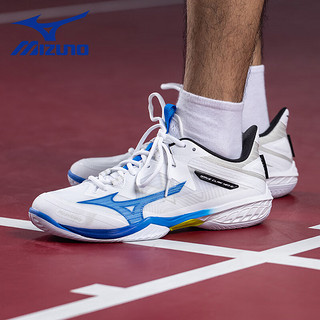 美津浓（MIZUNO）WAVE CLAW鹰爪3专业羽毛球鞋男女款比赛鞋轻量减震防滑运动鞋 幽蓝白 WAVE CLAW NEO 2 44.5 =290mm