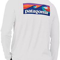 限尺码、限新用户、移动端：Patagonia 巴塔哥尼亚 T恤男士Capilene®吸湿排汗图案长袖T恤 XXL码