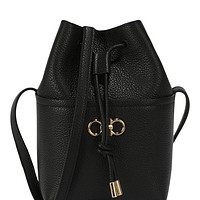 Gancini Logo Plaque Drawstring Bucket Bag