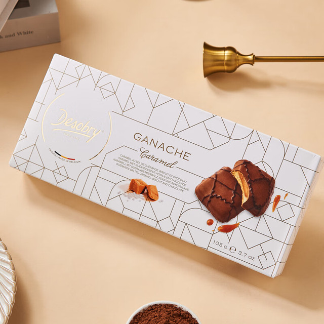 丹卓 Desobry 牛奶巧克力涂层焦糖夹心饼干礼盒 105g