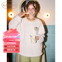果壳(Gukoo)睡衣女冬季新款mikko系列舒适保暖圆领女士家居服套装D mikko套装 M