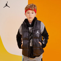 NIKE童装男女童羽绒JORDAN冬季儿童马甲 正黑色 160(XL)
