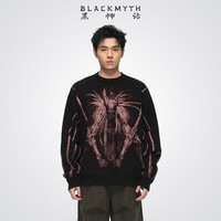 黑神话 BLACKMYTH夜叉王毛衣（红黑色版）黑色 L码 黑神话 BLACKMYTH悟空周边服饰 男女同款提花落肩宽松圆领套头针织衫 夜叉王-红黑色