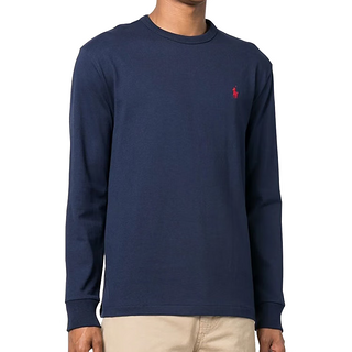 Polo Ralph Lauren美国拉夫劳伦T恤 圆领纯棉 平纹纯色打底衫 藏蓝色 常规 M 165-175cm/55-75kg