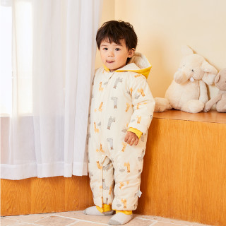 猫人婴儿衣服冬装连体衣加厚棉服宝宝哈衣新生儿夹棉外出服秋冬季