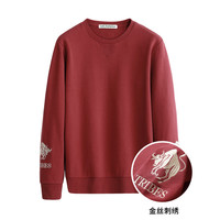 马克华菲【舒适纯棉】卫衣男秋冬刺绣圆领休闲男士长袖