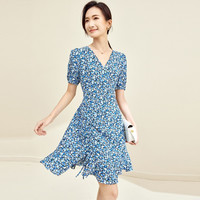 尚都比拉碎花连衣裙法式夏季新款优雅通勤显瘦收腰女人味印花裙子小个子
