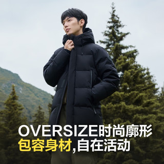 波司登（BOSIDENG）90绒长款羽绒服男女款阿勒泰系列连帽保暖厚外套B40145990DS 黑色8056 S 160/84A 体重约110-130斤