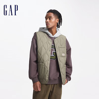 GAP男装2024秋季波浪绗线口袋马甲轻薄保暖简约棉背心619671 浅绿色 L (175/96A亚洲尺码)