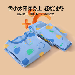 精典泰迪儿童睡衣睡裤秋冬套装中大童内搭春衣春裤居家外穿服装保暖舒适 (T多色泰迪熊)亚麻蓝 150 cm