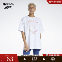 Reebok锐步官方女子TEE经典舒适星座印花休闲长款圆领短袖T恤 H58683-