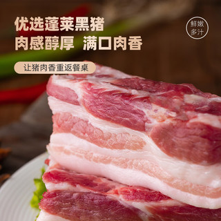 龙大肉食黑猪去皮五花肉条1.2kg 冷冻去皮五花肉猪五花烧烤食材 生鲜黑猪