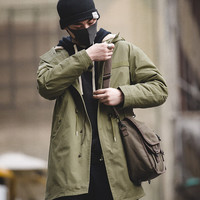 马登(Maden)美式复古M51鱼尾风衣大衣派克服棉服中长款棉衣连帽外套男冬季 (版型较为宽松)