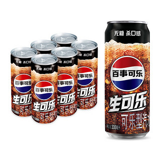 移动端、京东百亿补贴：百事 生可乐无糖汽水330ml*6罐