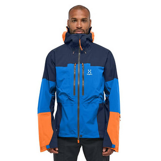 HAGLOFS Spitz GTX Pro男士登山夹克防水透气防风舒适冲锋衣户外连帽外套 Electric Blue/Tarn Blue XL