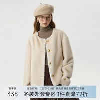 范思蓝恩韩版仿皮草毛毛保暖时尚外套2024冬装短外套14507