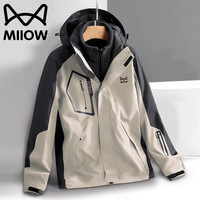 猫人冲锋衣男夹克秋冬季外套三合一户外运动宽松登山服 2XL