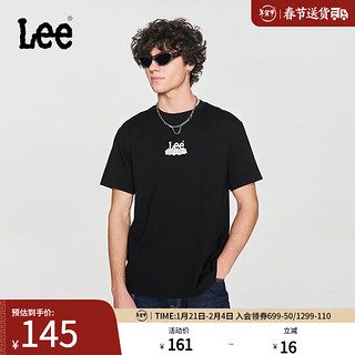 Lee 男士短袖T恤 舒适版型字母logo印花