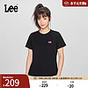 Lee25早春标准版圆领小Logo印花女短袖T恤休闲LWT0098644LE 黑色 XS