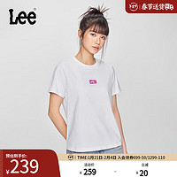 Lee 早春新品 女短袖T恤 闪粉印花Logo LWT0098664LE