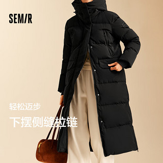 森马（Semir）防护外套|中国国家地理系列羽绒服女长款2024冬鹅绒109724113009 黑色90001 XXL