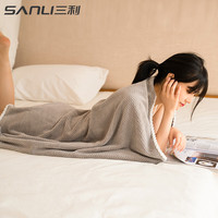 三利毛毯毛巾被夏凉被薄空调被小毯子婴儿毯单人盖毯夏季午睡毯办公室 浅灰色【菠萝格工艺】150*200cm