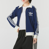 Adidas阿迪达斯三叶草女翻领运动上衣休闲户外夹克外套IR6123