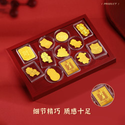 金六福吉祥 黄金手机贴片招财猫暴富护身符貔貅财神金片