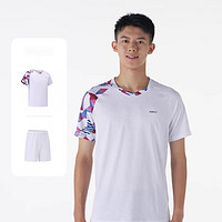 迪卡侬（DECATHLON）羽毛球服t恤羽毛球短袖运动服套装透气轻量系列 男士轻羽白套装 上衣+短裤） 2XL