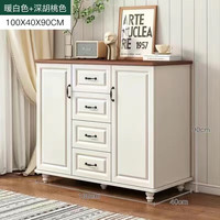 百裕达 美式斗柜家用五斗柜简约现代卧室收纳柜客厅靠墙柜子实用储物柜 80CM白+深胡桃 【一门三抽】 多元储物 封闭柜体