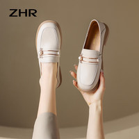 ZHR乐福鞋女春秋百搭通勤两穿单鞋女真牛皮软底女鞋 BK81