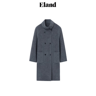ELAND衣恋84%绵羊毛双面呢长款大衣 中灰色(18)M/Grey S/160