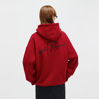 PCLP【蛇年】PCLP连帽卫衣国潮牌春秋季美式复古宽松重磅连帽衫 红色 S