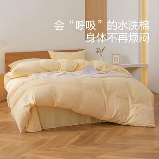 亲肤软糯水洗棉四件套裸睡全棉床单被套纯棉刺绣水洗工艺柔软套件