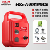 德力西电气(DELIXI ELECTRIC)便携式浇水农用洗车灌溉抽水泵浇地抽水机电动自吸浇菜充电款 5400mAh双核锂电5+5米水管
