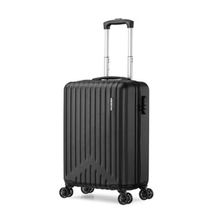 美旅（AMERICAN TOURISTER）条纹设计行李箱轻便耐用拉杆箱大容量密码锁旅行箱20英寸登机箱 黑色TX9 09001 20英寸