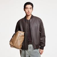 冬季内里加棉罗纹底摆潮流基础百搭舒适棒球领棉服男