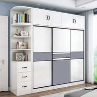 京桐（JINGTONG）衣柜推拉门卧室简易储物柜移门柜子衣橱实木质大衣橱 【1米主柜】2门