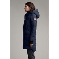 加拿大鹅（Canada Goose）海蓝ALLISTON徽标女士羽绒服新款时尚休闲长款连帽外套 黑色