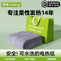 LMENG 绿萌电热毯双人1.8x2米2024双温双控电褥子地暖垫单人加热垫 条纹200