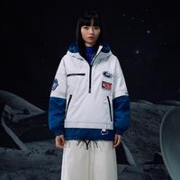 时尚潮流款撞色连帽卫衣徽标时尚年轻短款羽绒服