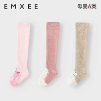 嫚熙(EMXEE).儿童袜子秋冬款男女童巴黎动物羽毛纱过膝宝宝袜三双装 小佩猪+粉谷鸟+独角兽 3双 1-3岁 (脚长14-16cm)