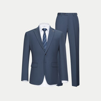 海澜之家 轻商务时尚面试正装24秋季商务平驳领西服套装男